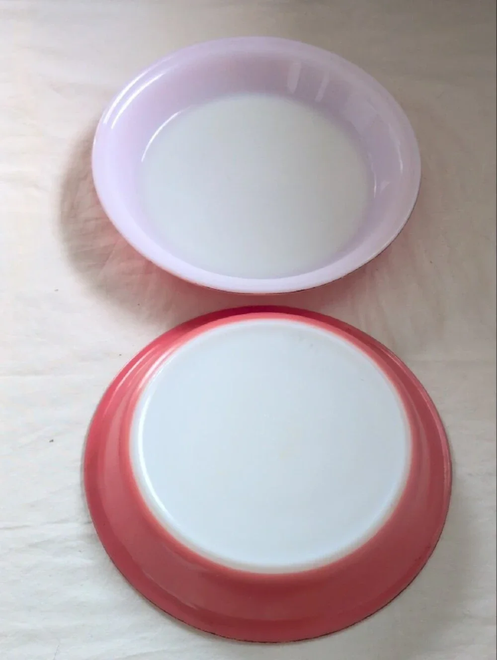 Vintage Pyrex Pink Enamel Serving Bowls - Pair
